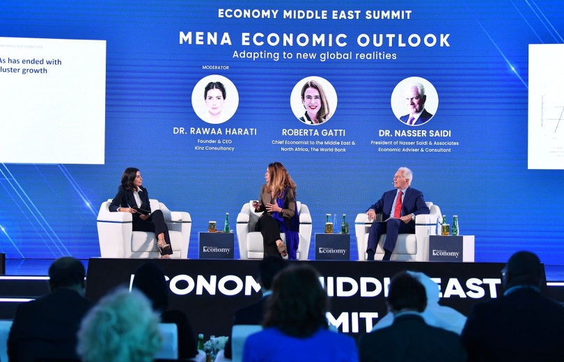 الدكتورة روعة جابر الحاراتي تدير جلسات حوارية  في قمة ECONOMY MIDDLE EAST  2024 في ابو ظبي