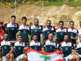  المنتخب اللبناني يحتفل بعد فوزه على فرنسا في بطولة العالم في الـRUGBY منذ يومين