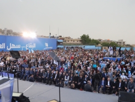 مجدل عنجر في اضخم مهرجان انتخابي للرئيس الحريري 